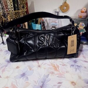 Steve Madden Quilted Black Shoulder Bag